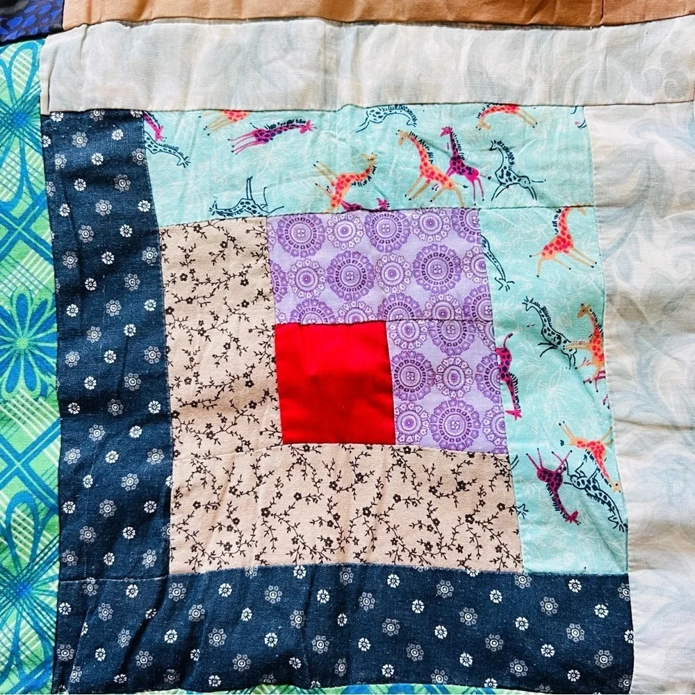 40”x27 Homemade Quilted Throw ,picnic quilt.